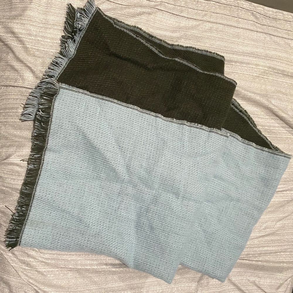 Blue and Green Blanket Scarf